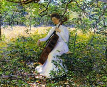 The Violoncellist Artwork by Lilla Cabot Perry