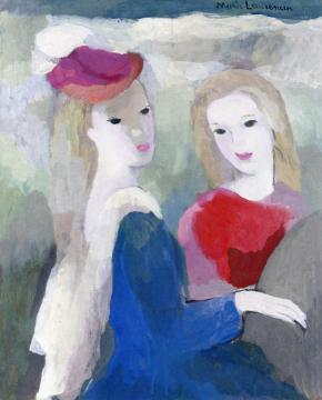 Two Young Women Artwork by Marie Laurencin