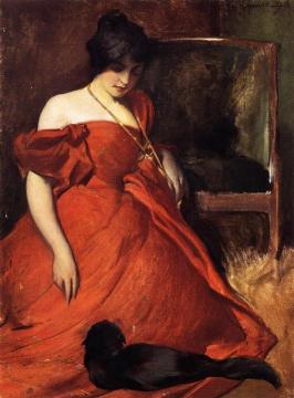 Black and Red Artwork by John White Alexander