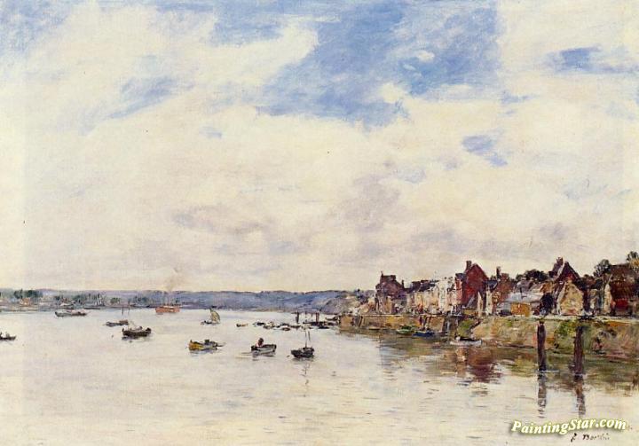 The Seine at Quillebeuf Artwork by Eugène-Louis Boudin