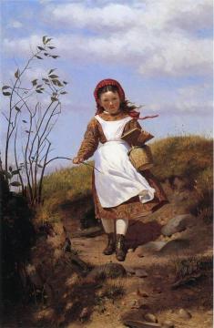 A Breezy Morning Artwork by John George Brown