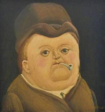 Man Smoking Artwork by Fernando Botero