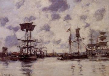 Sailing Boats at Anchor Artwork by Eugène-Louis Boudin