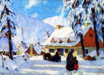 Winter In The Laurentians, Quebec Artwork by Clarence Gagnon