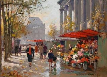 Flower Seller at the Madeleine Artwork by Edouard Léon Cortes