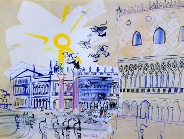 La Piazzetta Artwork by Raoul Dufy