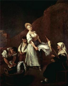 The Washerwomen Artwork by Pietro Longhi