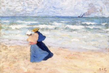 Promenade By The Sea Artwork by Georges D'espagnat