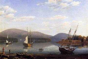 Bar Island and Mt. Desert Mountains from Sommes Settlement Artwork by Fitz Hugh Lane
