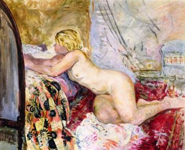 Nude Lying across a Bed Artwork by Henri Lebasque