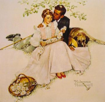 Flowers In Tender Bloom Artwork by Norman Rockwell
