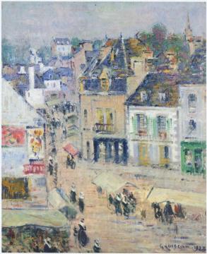 Pont Aven - gray weather Artwork by Gustave Loiseau