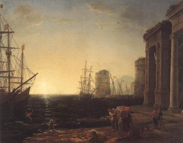 Harbour Scene at Sunset Artwork by Claude Lorrain