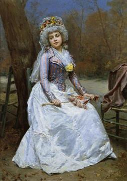 Portrait Of A Lady With Parasol Artwork by Raimundo de Madrazo y Garreta