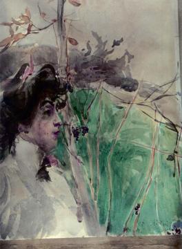 Female Profile Artwork by Giovanni Boldini