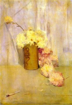 Smoke and Chrysanthemum Flowers Artwork by Charles Conder