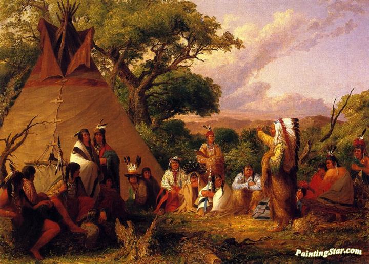 The Indian Council Artwork by Seth Eastman