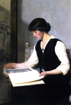 Reading Artwork by Lilla Cabot Perry