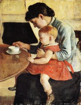 Mother and Child Artwork by Ferdinand Hodler