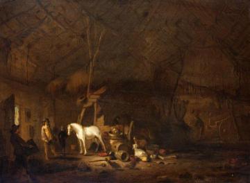 Barn Interior Artwork by Egbert van der Poel