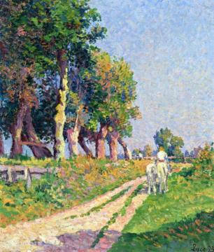Eragny, Horse on a Sunny Path Artwork by Maximilien Luce