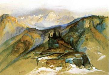 Distant Peaks Artwork by Thomas Moran