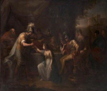 Vortigern, King of Britain, Enamoured with Rowena at the Banquet of Hengist, the Saxon General Artwork by Angelica Kauffmann