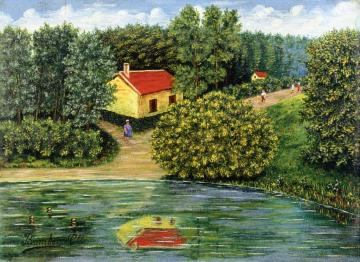 The Red Roof Artwork by Camille Bombois