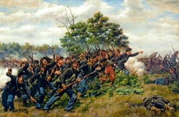 The Battle of Fair Oaks, Sumner's Reinforcements, May 31 - June 1, 1862 Artwork by William Trego