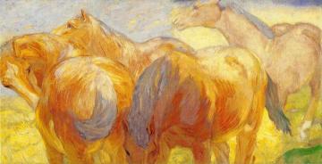 Large Lenggries Horse Painting Artwork by Franz Marc