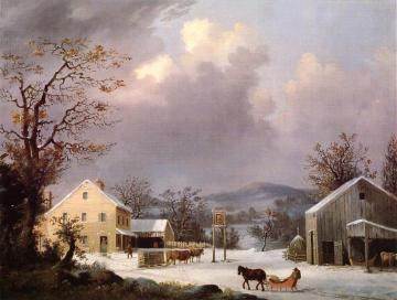 Jones Inn, Winter Artwork by George Henry Durrie