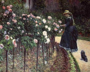 Roses, Garden at Petit Gennevilliers Artwork by Gustave Caillebotte