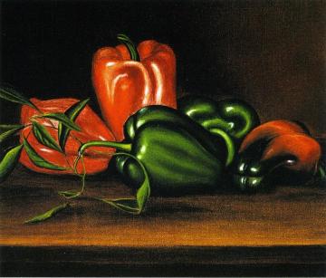 Red and Green Peppers Artwork by Levi Wells Prentice