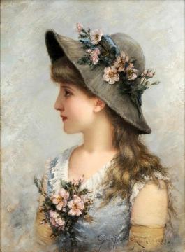 Portrait of a Young Girl Artwork by Emile Eisman-Semenowsky
