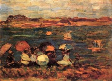 Beach Scene, St. Malo Artwork by Maurice Prendergast