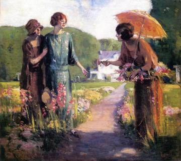 Picking Flowers Artwork by Edward Cucuel