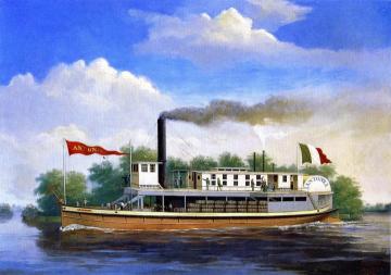 The Steamboat Antonia On The Rio Grande Artwork by Edward Everard Arnold