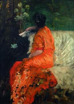 Kimono couleur orange Artwork by Giuseppe de Nittis