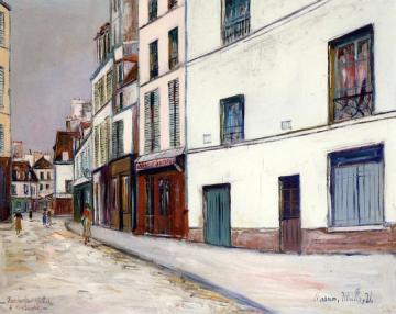 Rue de Mont-Cenis in Montmaratre Artwork by Maurice Utrillo