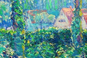 Houses by the River - detail Artwork by Václav Radimský