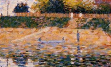Boats near the Beach at Asnieres Artwork by Georges Seurat