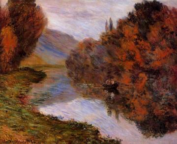 Rowboat On The Seine At Jeufosse Artwork by Claude Oscar Monet
