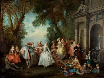 Dance before a Fountain Artwork by Nicolas Lancret