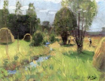 Haymaking Artwork by Pierre Eugène Montézin