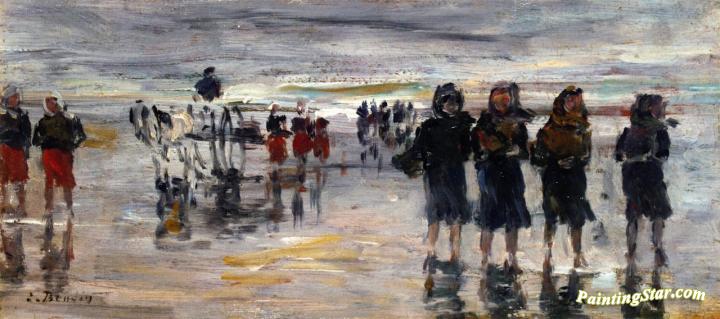 Fishers Returning from the Beach Artwork by Eugène-Louis Boudin
