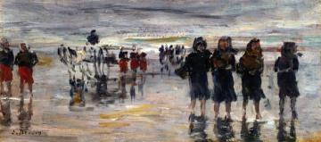 Fishers Returning from the Beach Artwork by Eugène-Louis Boudin