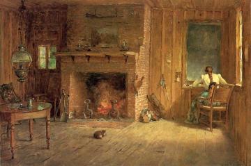 The Club House Sitting Room at Balsam Lake, Catskills Artwork by Thomas Worthington Whittredge