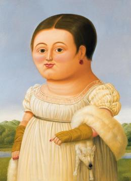 Mademoiselle Riviere, After Ingres Artwork by Fernando Botero