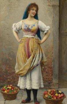 The Market Girl Artwork by Eugen Von Blaas