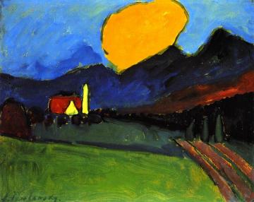 Murnau - Landscape, Orange Cloud Artwork by Alexej Jawlensky